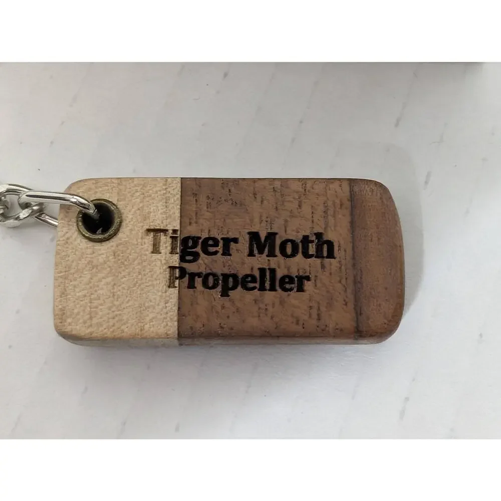 Tiger Moth Keychain Made Using 1942 Wood Propeller New in Box